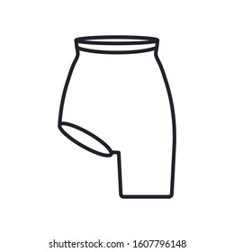 Right leg exposed short icon isolated on white background. Shape wear symbol modern, simple, vector, icon for website design, mobile app, ui. Vector Illustration