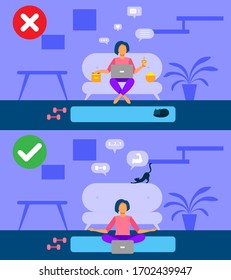Right lifestyle choices. 
Women leading a healthy lifestyle and unhealthy. Junk food. Sports girl.