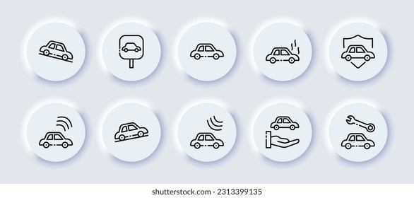 Right. Line icon, black, right button. Vector icon.