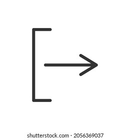 Right line icon. Web symbol for web and apps. Sign design in outline style. Right stroke object.