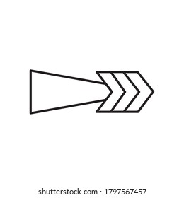 icono de flecha larga derecha sobre fondo blanco, estilo de línea, ilustración vectorial