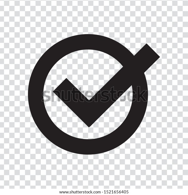 Simple Rightmark Right Mark Circle Transparent Background Stock Vector (Royalty Free ...