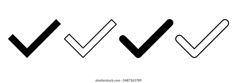 Right mark icon set vector symbol