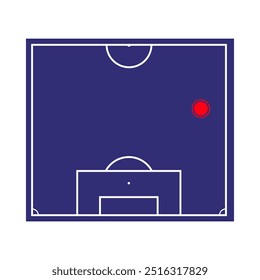 Right midfielder soccer position, football player, football sport, tactics and strategy, player field, sport team, match strategy, formation flank game, vector illustration