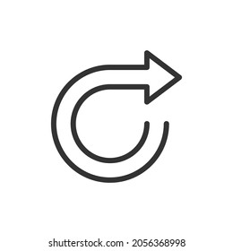 Icono de línea mínima derecha. Diseño de símbolo de trazo web. Signo derecho aislado en un fondo blanco. Icono de línea Premium.