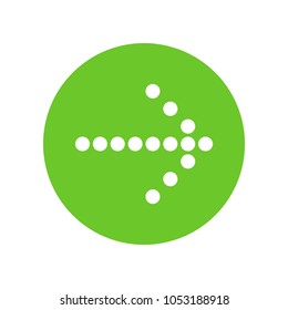 Right (next) arrow in a green circle, web icon. Isolated on white background. Vector illustration, EPS10.