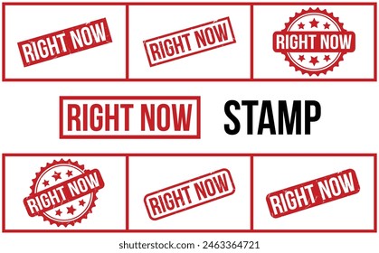 Right Now Rubber Stamp Set Vector