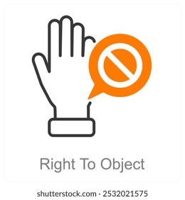 Right To Object and GDPR icon concept