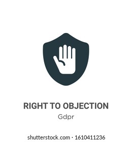 Right to objection glyph icon vector on white background. Flat vector right to objection icon symbol sign from modern gdpr collection for mobile concept and web apps design.
