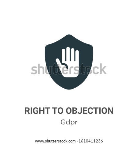 Right to objection glyph icon vector on white background. Flat vector right to objection icon symbol sign from modern gdpr collection for mobile concept and web apps design.