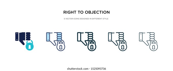 right to objection icon in different style vector illustration. two colored and black right to objection vector icons designed in filled, outline, line and stroke style can be used for web, mobile,