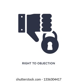 right to objection isolated icon. Simple element illustration from gdpr concept. right to objection editable logo symbol design on white background. Can be use for web and mobile.