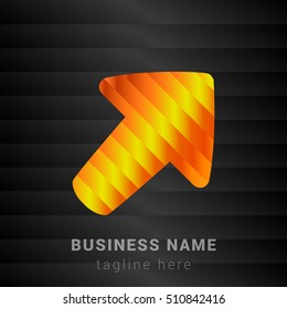 Up Right Orange, Yellow and Black silk fashion premium icon / Logo