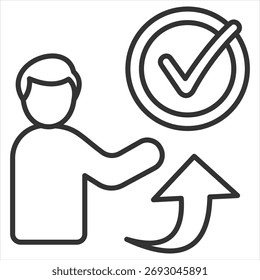 Icono de contorno derecho Ilustración vectorial