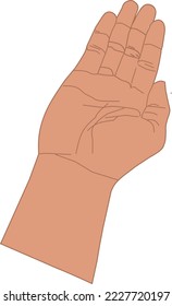a right palm facing up preparing to receive something