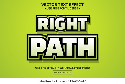 Right path 3D editable text effect template