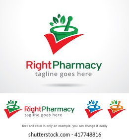 Right Pharmacy Logo Template Design Vector