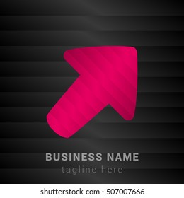Up Right Pink and black silk fashion premium icon / Logo