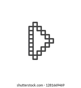 Right pixel arrow line icon. linear style sign for mobile concept and web design. Right direction arrow outline vector icon. Symbol, logo illustration. Pixel perfect vector graphics