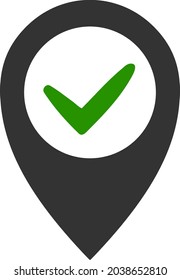 Icono de lugar derecho con estilo plano. Icono de posición derecha vectorial aislado, estilo simple.