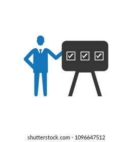 Right Planning Presentation Icon Blue