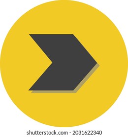 Right pointing arrow, illustration, vector, on a white background.