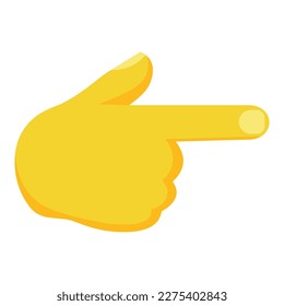 Right pointing backhand index vector flat icon. Isolated right pointing emoji illustration