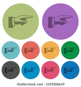 Right pointing hand alternate drawing darker flat icons on color round background