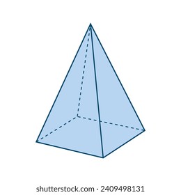 Right rectangular pyramid. Apex, lateral face and base. Mathematics resources for teachers and students.