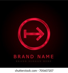 Right red chromium metallic logo