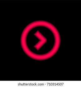 Right red glowing neon ui ux icon. Glowing sign logo vector