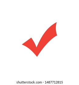 Right Red Icon On White Background. Red Flat Style Vector Illustration.