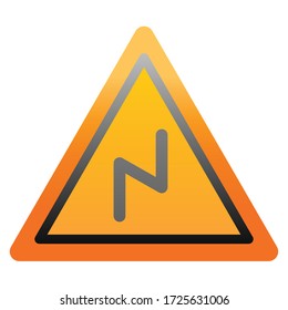 Right reverse bend icon vector illustration, Traffic Signs