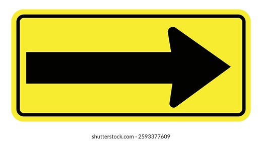 Right road direction arrow symbol on white background