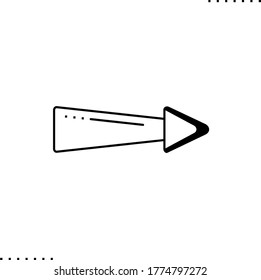 Icono del vector de señalización de carretera derecho en contornos	