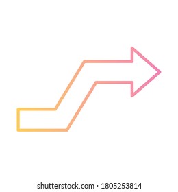 diseño de icono de estilo de gradiente de flecha derecha de dirección web hacia adelante y tema infográfico Ilustración vectorial
