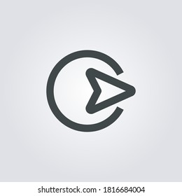 right selection Icon. right selection symbol isolated on Gradient background. Vector Illustration