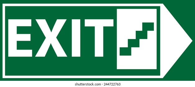 Right Side Emergency Exit Sign Vector