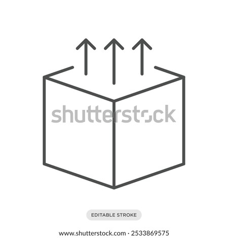 Right side up package icon, shipping logistics delivery symbol on white background - vector illustration