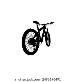 right side rear view bicycle silhouette vector