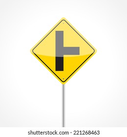 Right side road traffic sign isolated on white background