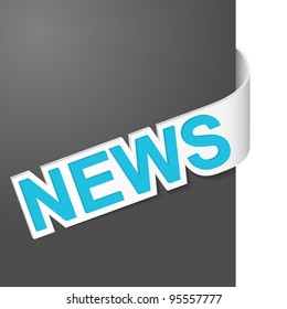Right side sign - News. Vector illustration.