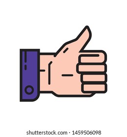 Right sign hand icon. Editable Stroke and Available for Banner, Poster, Web, Flyer, Book and Etc