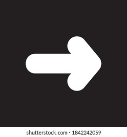 Right sign icon. Right arrow icon. 