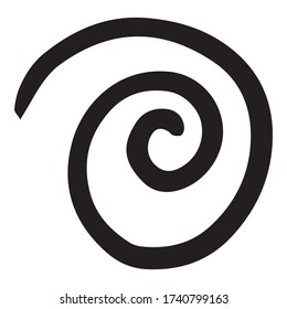 Right spiral element icon. Hand drawn illustration of right spiral element vector icon for web design