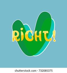 Right Sticker Social Media Network Message Badges Design Vector Illustration