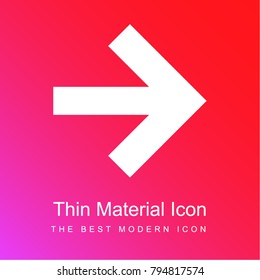 Right straight arrow red and pink gradient material white icon minimal design