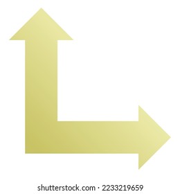Right and Straight Way Arrow Icon Gradient