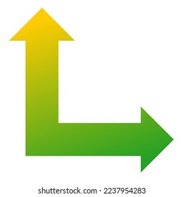 Right and Straight Way Arrow Icon Gradient