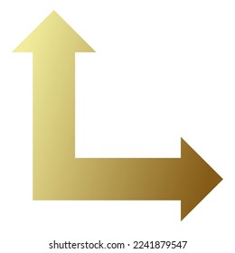 Right and Straight Way Arrow Icon Gradient